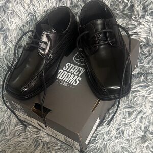 Stacy Adams Kids Black Patent Moccasin Dress Shoes